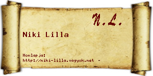Niki Lilla névjegykártya